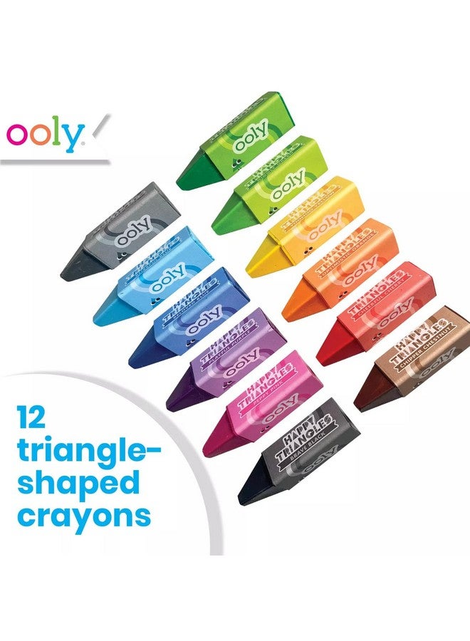 أولي أقلام تلوين مثلثة كبيرة من أولي للأطفال الصغار [مجموعة من 12]، أقلام تلوين للأطفال الصغار من عمر 1 إلى 3 سنوات، أقلام تلوين بدون لف، أقلام تلوين على شكل مثلث سهلة الإمساك - Image 2