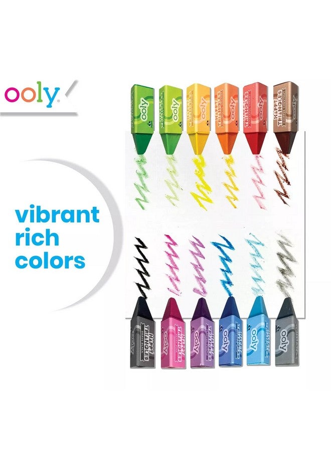 أولي أقلام تلوين مثلثة كبيرة من أولي للأطفال الصغار [مجموعة من 12]، أقلام تلوين للأطفال الصغار من عمر 1 إلى 3 سنوات، أقلام تلوين بدون لف، أقلام تلوين على شكل مثلث سهلة الإمساك - Image 4