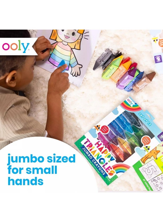 أولي أقلام تلوين مثلثة كبيرة من أولي للأطفال الصغار [مجموعة من 12]، أقلام تلوين للأطفال الصغار من عمر 1 إلى 3 سنوات، أقلام تلوين بدون لف، أقلام تلوين على شكل مثلث سهلة الإمساك - Image 5