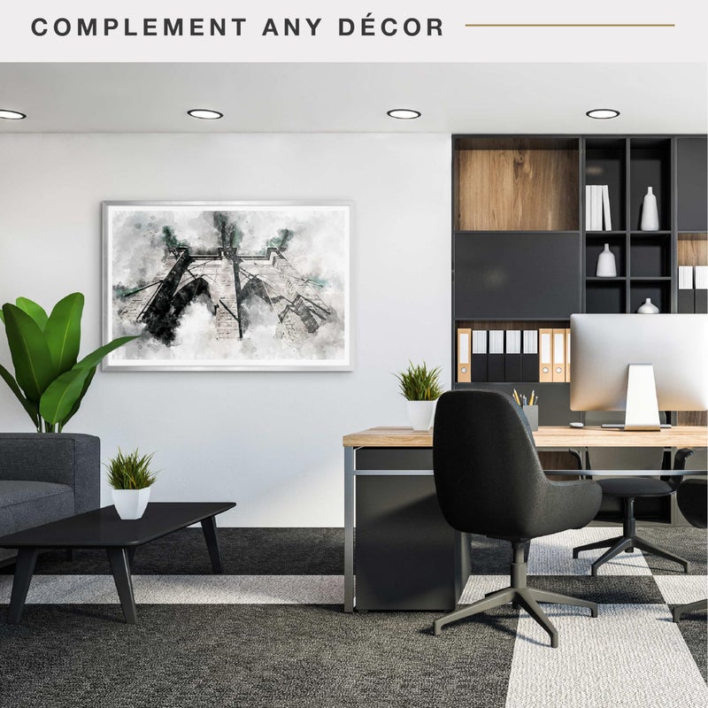 MCS Foundation 24x36 Poster Frame Traditional Silver, Vertical & Horizontal Wall Hanging Large Picture Frame for Photos, Posters & Art Prints (1-Pack) - Image 3