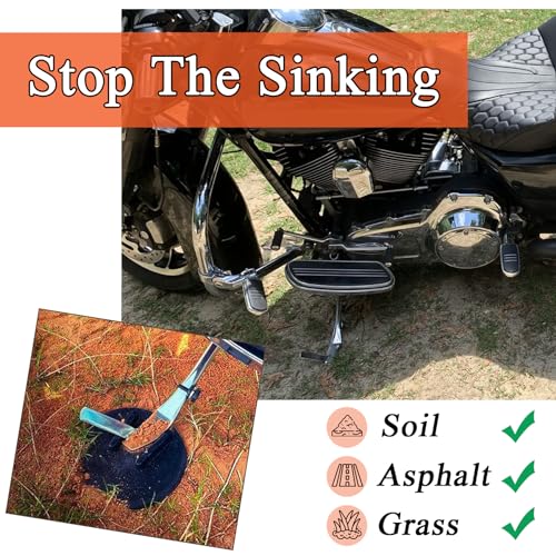 FOVPLUE Jiffy Stand Coaster, Kickstand Pad for Harley all motorcycles w/side stand,for Touring FL Sportster XL/XR FX/FXR/FXD/FLD/Dyna Softail FLST/FXST Pan America VRSC LiveWire,Black - Image 2