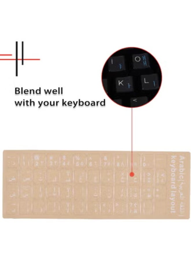 Universal Arabic Keyboard Stickers 2 Pack - Transparent Background with Clear White Lettering - Easy to Apply & Durable for Laptop, Desktop & Notebook - Image 2