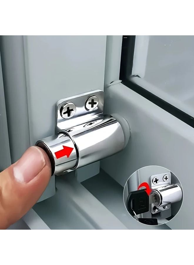 مجموعة أقفال أمان من سبيكة الألومنيوم 9 قطع، مقاومة للاقتحام، مفتاح مزدوج الأمان، لنوافذ الدفع والسحب - Image 5