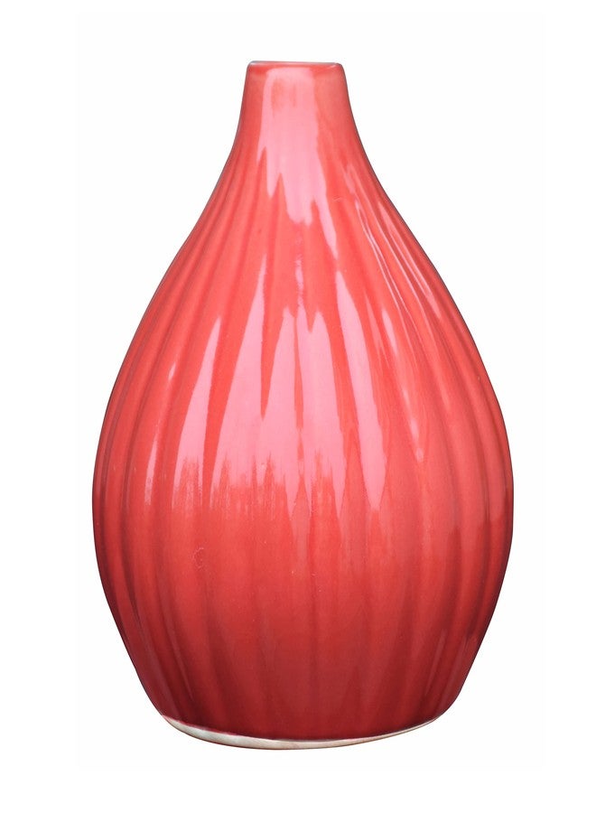 Pure Source India Ceramic Vase, Home Decoration Pot, 1 Piece, (Red) - Image 1