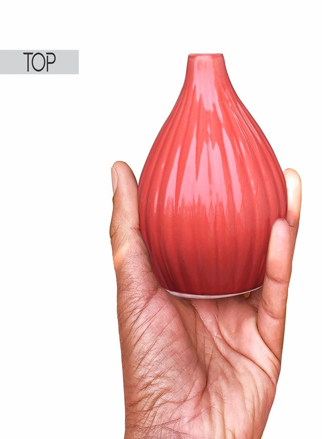 Pure Source India Ceramic Vase, Home Decoration Pot, 1 Piece, (Red) - Image 5