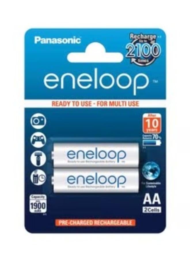 Panasonic Set Of 2 Eneloop AA Batteries Silver