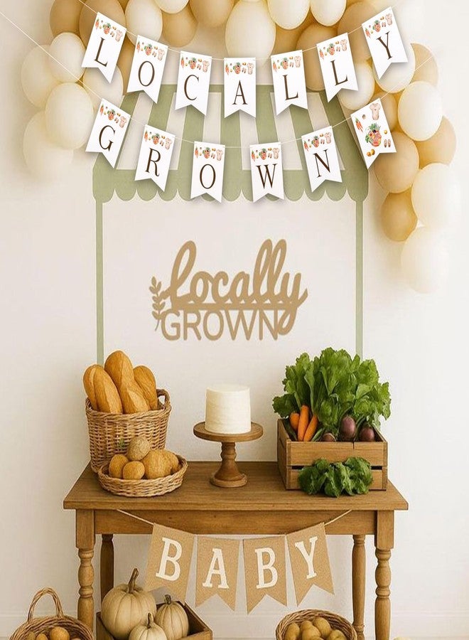 MUWEOL Locally Grown Banner - Farmer Market Baby Shower Party Decoration,Fruit Vegetable Theme Party Banner Garland (locally card) - Image 5