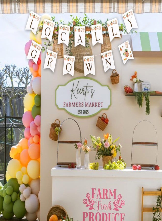 MUWEOL Locally Grown Banner - Farmer Market Baby Shower Party Decoration,Fruit Vegetable Theme Party Banner Garland (locally card) - Image 3