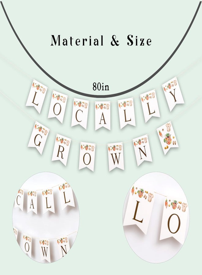 MUWEOL Locally Grown Banner - Farmer Market Baby Shower Party Decoration,Fruit Vegetable Theme Party Banner Garland (locally card) - Image 2