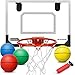 Dilabnba Mini Indoor Basketball Hoop Over The Door Basketball Hoop Set for Home Dorms Wall Mounted Garage with 4 Balls and Pump Gifts for Teen Boys Girls 6 7 8 9 10 11 12 Year Old - Image 3