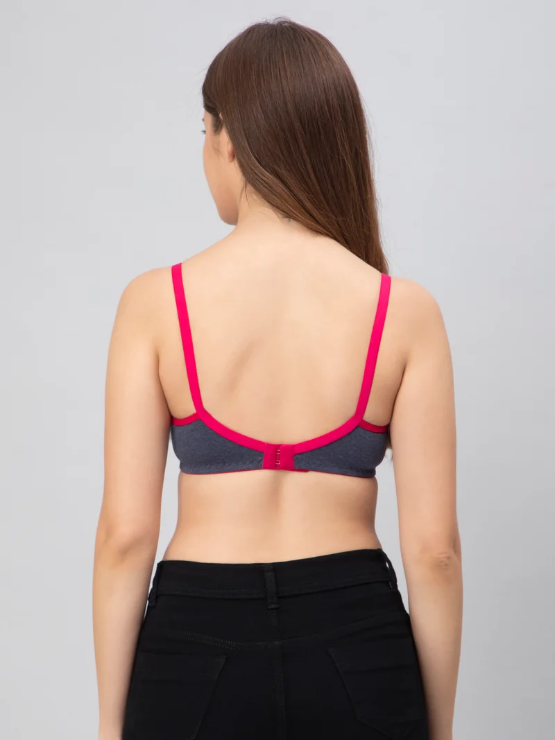 CEE 18 Women's Cotton Padded Non-Wired Maternity Bra (Tomato,Blue,Grey)