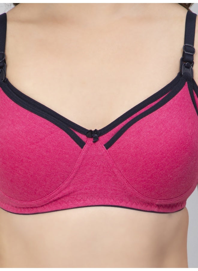 CEE 18 Women's Cotton Padded Non-Wired Maternity Bra (Tomato,Blue,Grey) - Image 4