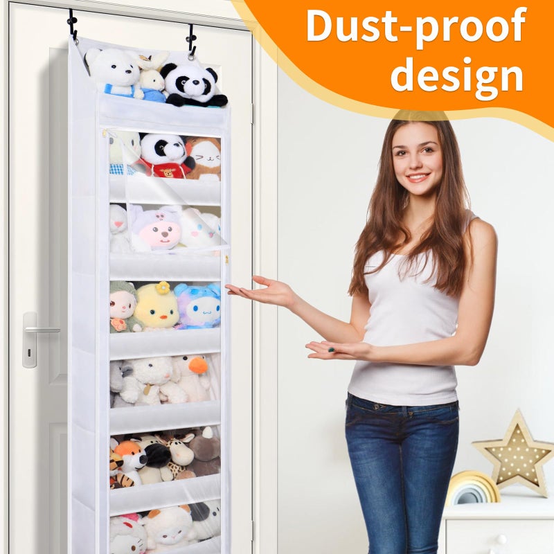TOREAD Over the door stuffed animal storage, dust-proof door organizer hanging,ã€holds up to 70 lbsã€‘Ideal for organizing on doors, such as yarn storage, plush toys, diapers, and other small to medium items. - Image 4
