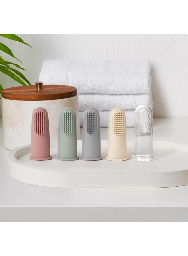 haakaa Silicone Baby Finger Toothbrush, Oral Care for Infants&Babies&Toddlers&Kids, Soft Food Grade Silicone, 0 Months+, 2 Pack, Blush - Image 4