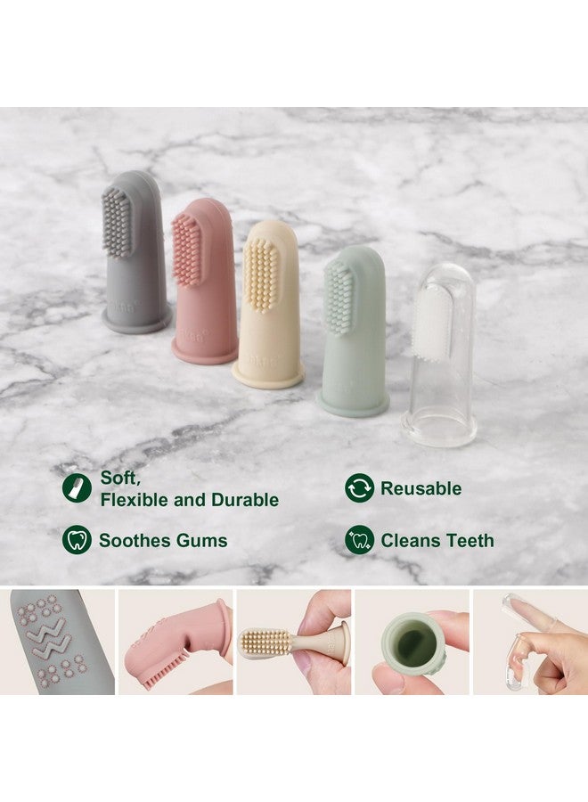 haakaa Silicone Baby Finger Toothbrush, Oral Care for Infants&Babies&Toddlers&Kids, Soft Food Grade Silicone, 0 Months+, 2 Pack, Blush - Image 3