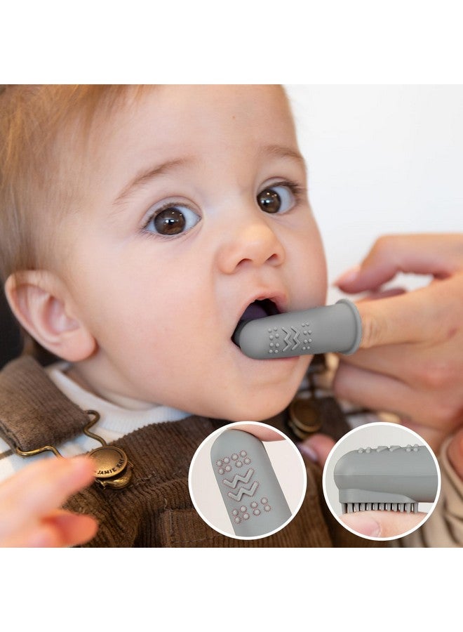 haakaa Silicone Baby Finger Toothbrush, Oral Care for Infants&Babies&Toddlers&Kids, Soft Food Grade Silicone, 0 Months+, 2 Pack, Blush - Image 5