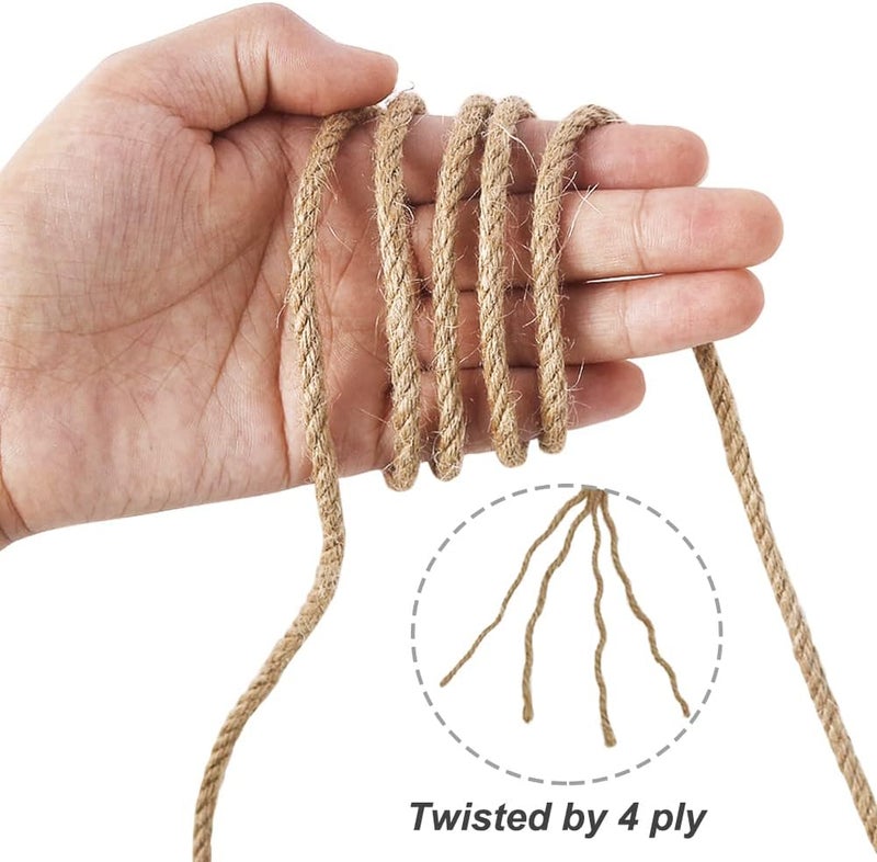 Vivifying Jute Twine, 165 Feet 4mm Thick Natural Jute Rope for Crafts, Garden Ties, Climbing Plants, Hanging and Packing (Brown) - Image 2