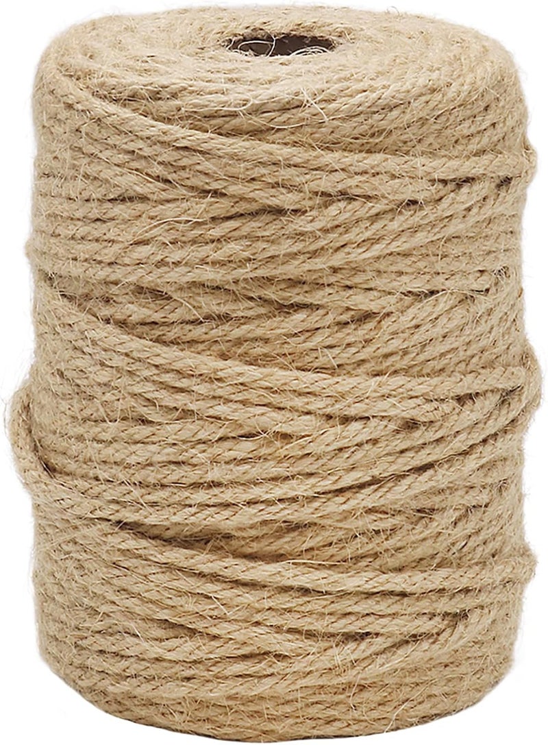 Vivifying Jute Twine, 165 Feet 4mm Thick Natural Jute Rope for Crafts, Garden Ties, Climbing Plants, Hanging and Packing (Brown) - Image 1