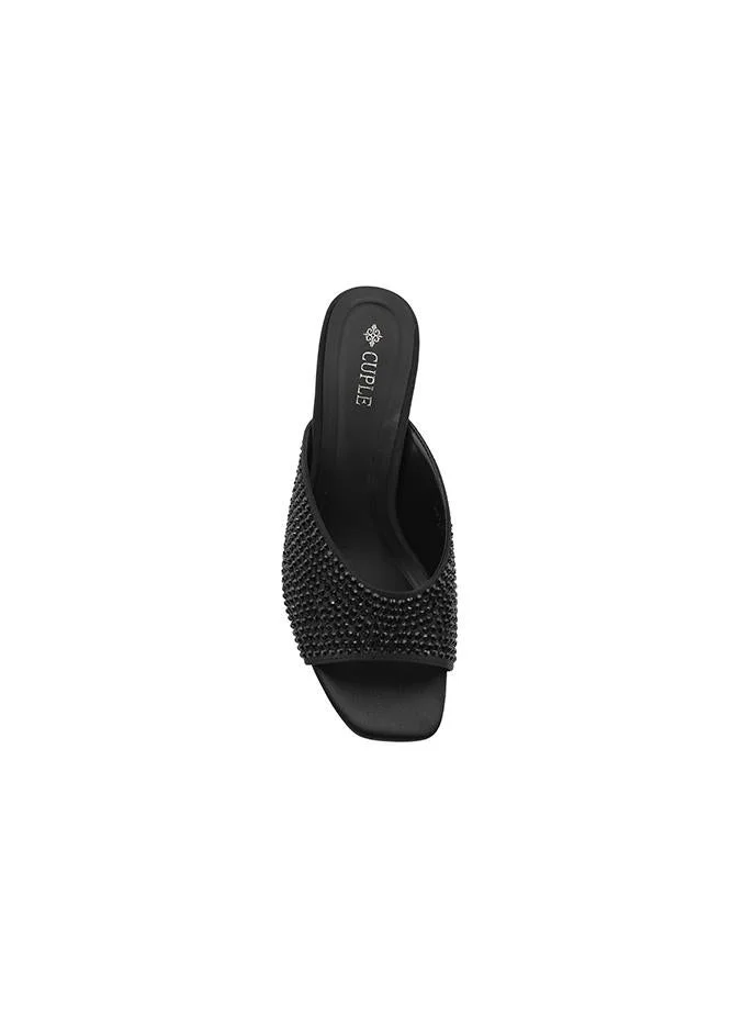 Cuple Black Heel Slipper – Timeless Chic for Women | Best Price UAE