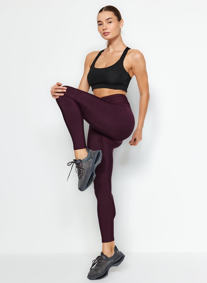 trendyol Dark Damson Compression Full Length Knitted Sports Leggings - Image 2