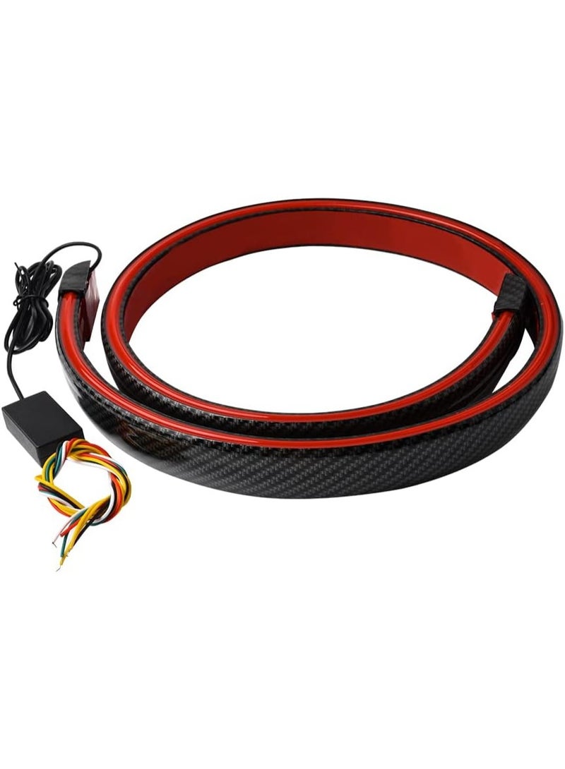 1797 Spoiler for Cars Third Brake Light Turn Signal Red LED Strip Universal Exterior Accessories for Rear Spoiler Lip Trunk Roof Wing Trucks Carbon Fiber - Image 1