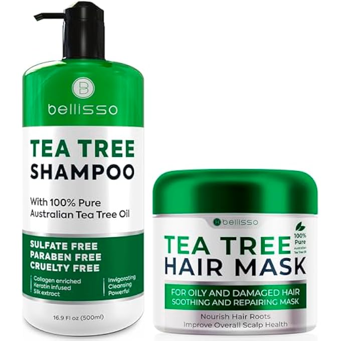 BELLISSO Tea Tree Oil Shampoo and Tea Tree Oil Hair Mask