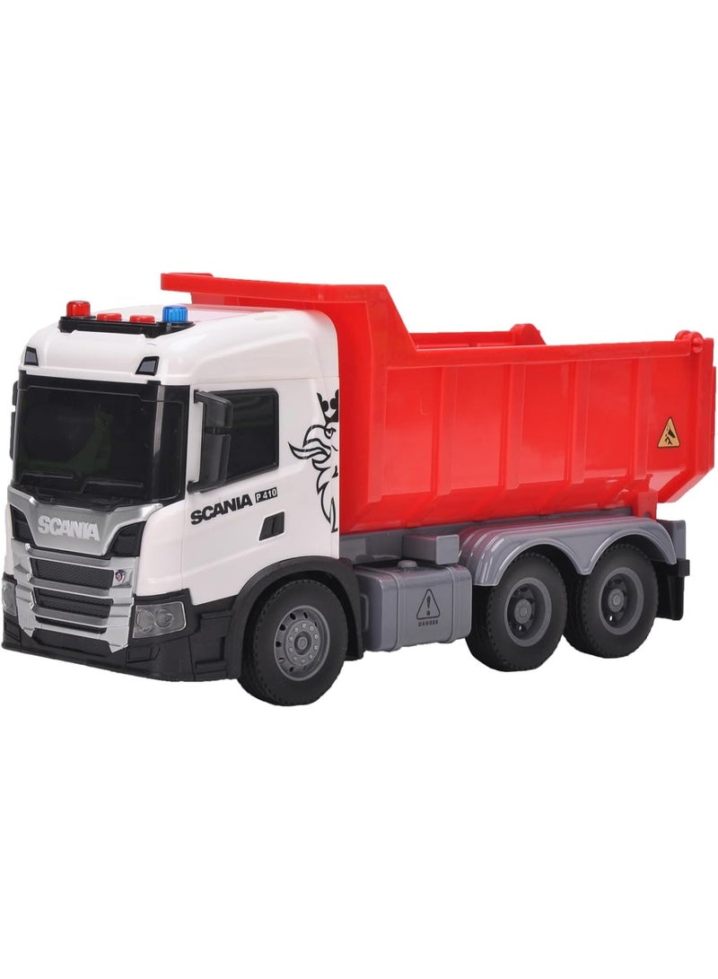 The Toys Home Licensed Scania Friction Powered Dump Truck Toy with Light and Sound, Push and Go Construction Vehicle with Tilting Dump Bed, 10.4 Inch Big Size Toy for Kids Ages 3+ - Image 1