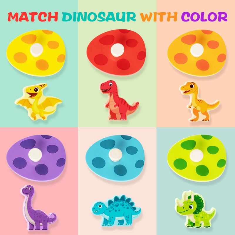 TOHIBEE Wooden Puzzles For Toddlers 1-3  Dinosaur Matching Egg Puzzle Montessori Toys For 1 2 3 Year Old Boy Girl Gifts  Preschool Education Learning Toys - Image 4