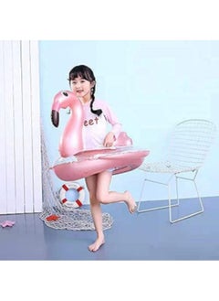 GGEROU عوامة سباحة قابلة للنفخ على شكل طائر الفلامنغو مع صمامات سريعة للصيف والشاطئ وحمام سباحة وصالة عائمة طوف زينة للحفلات ألعاب للأطفال  - Image 2