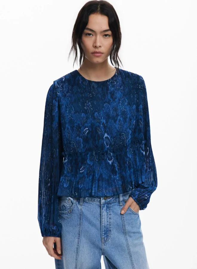 DESIGUAL Long-sleeve pleated blouse