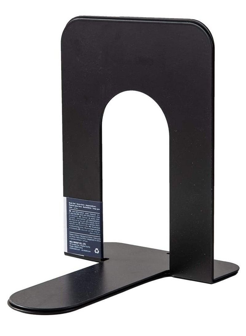 Deli حامل كتب معدني 6 قطع باللون الأسود بحجم 7.5 بوصة - Image 2