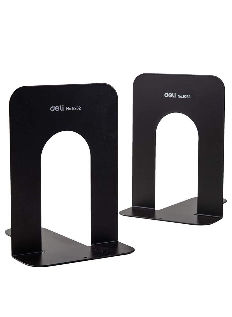 Deli حامل كتب معدني 6 قطع باللون الأسود بحجم 7.5 بوصة - Image 4