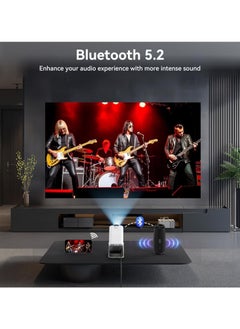 TIGER Mini Projector 4K, Native 1080P Smart Projector Built-in Android TV 11.0, with Wifi and Bluetooth, Auto Keystone 10000 Lumens, 180 Degree Rotation Short Throw Projector HY320 (White) - Best for Home Cinema, Gaming, Movies, and Outdoor Entertainment  - Image 2