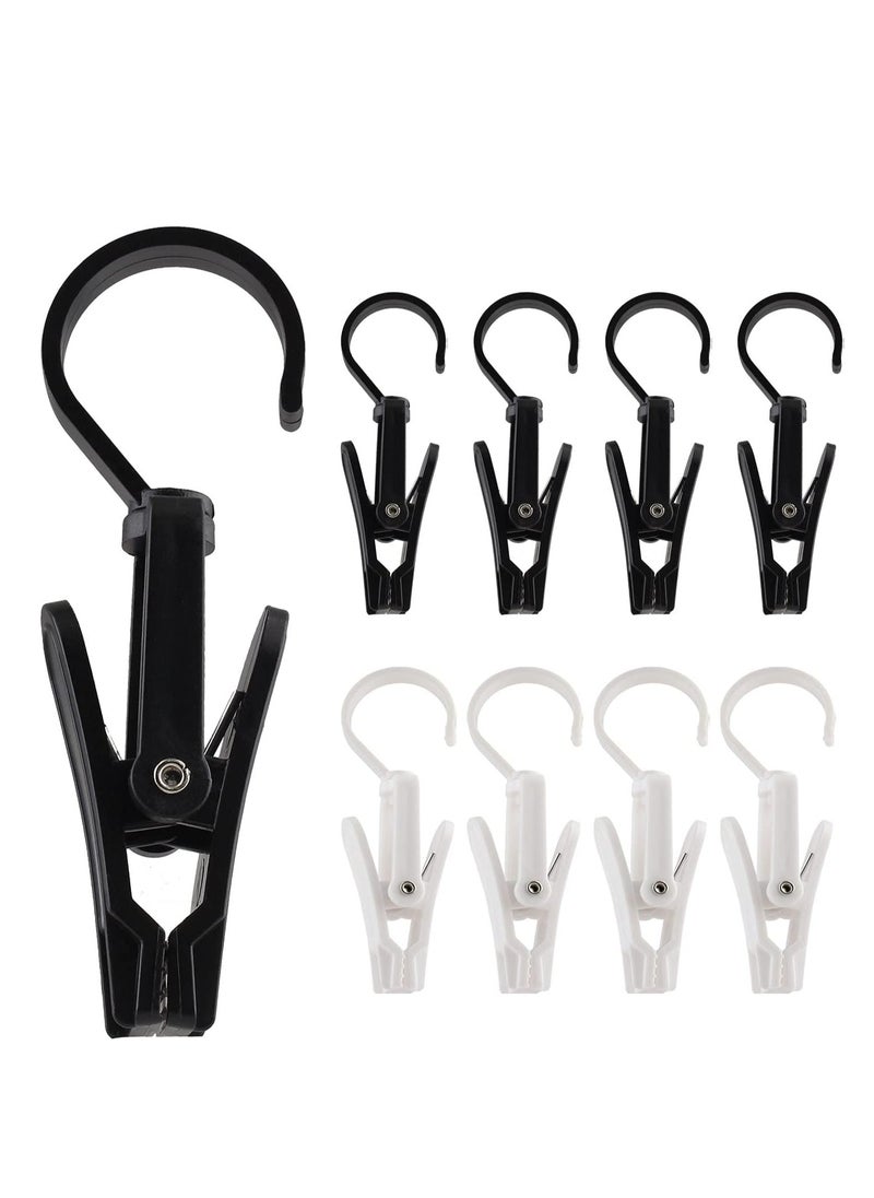 SYOSI - SYOSI Laundry Hooks Clip Plastic Clothes Pins Super Strong Hanger Clips Swivel Hooks Clip for Clothing Store Home Office Workshop Swivel Laundry Clips Curtain Clips Clothes Pins White Black 20 PCS - Image 1