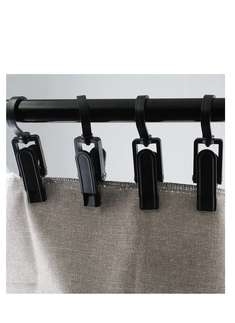 SYOSI - SYOSI Laundry Hooks Clip Plastic Clothes Pins Super Strong Hanger Clips Swivel Hooks Clip for Clothing Store Home Office Workshop Swivel Laundry Clips Curtain Clips Clothes Pins White Black 20 PCS - Image 1