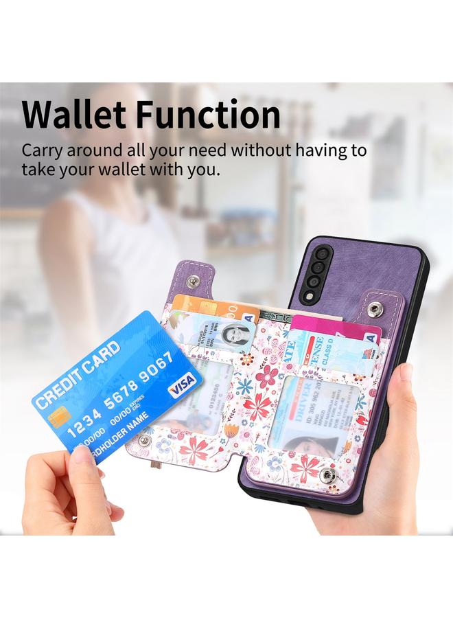 S-TOP Case For Samsung Galaxy A50 Retro Painted Zipper Wallet Back Phone Case - Image 3