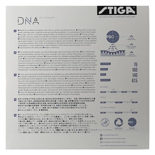 STIGA Table Tennis Rubber DNA Platinum M, 2.3 with Superior Grip and Optimal Spin, Black - Image 3