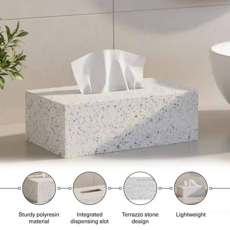 Pan Home غطاء صندوق مناديل تيرازو - أبيض - Image 5