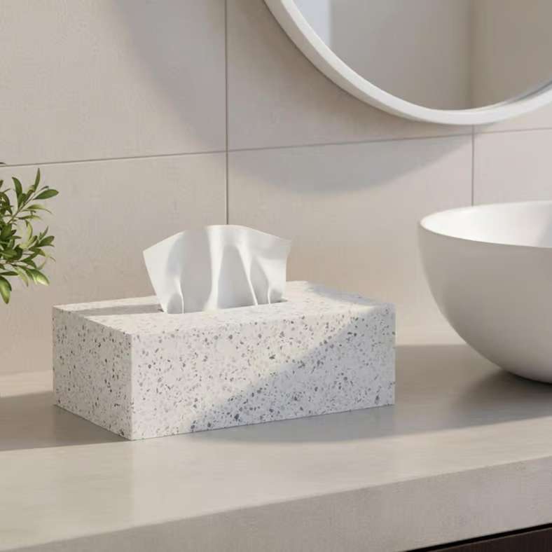 Pan Home غطاء صندوق مناديل تيرازو - أبيض - Image 1