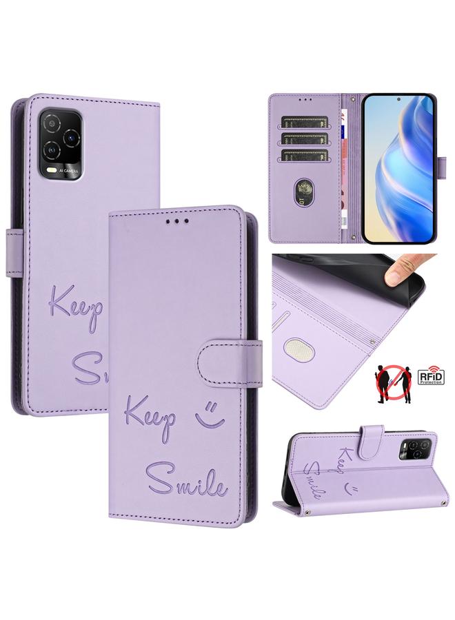 S-TOP Case For BLU View 5 Pro Smile Embossing RFID Leather Phone Case - Image 1