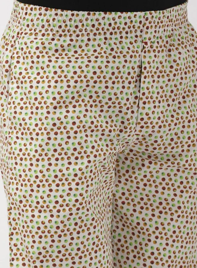 The Indian Garage Co Men Slim Fit Mid-Rise Cotton Printed Lounge Pants