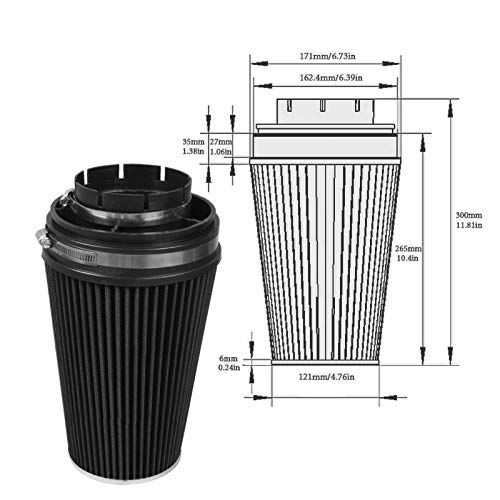 OBUYTO 4 Inch Performance Cold Air Intake Filter Kit with Shield for 99-06 GMC Chevy V8 4.8L 5.3L 6.0L Silverado 1500 2500 3500 Black & Red - Image 4