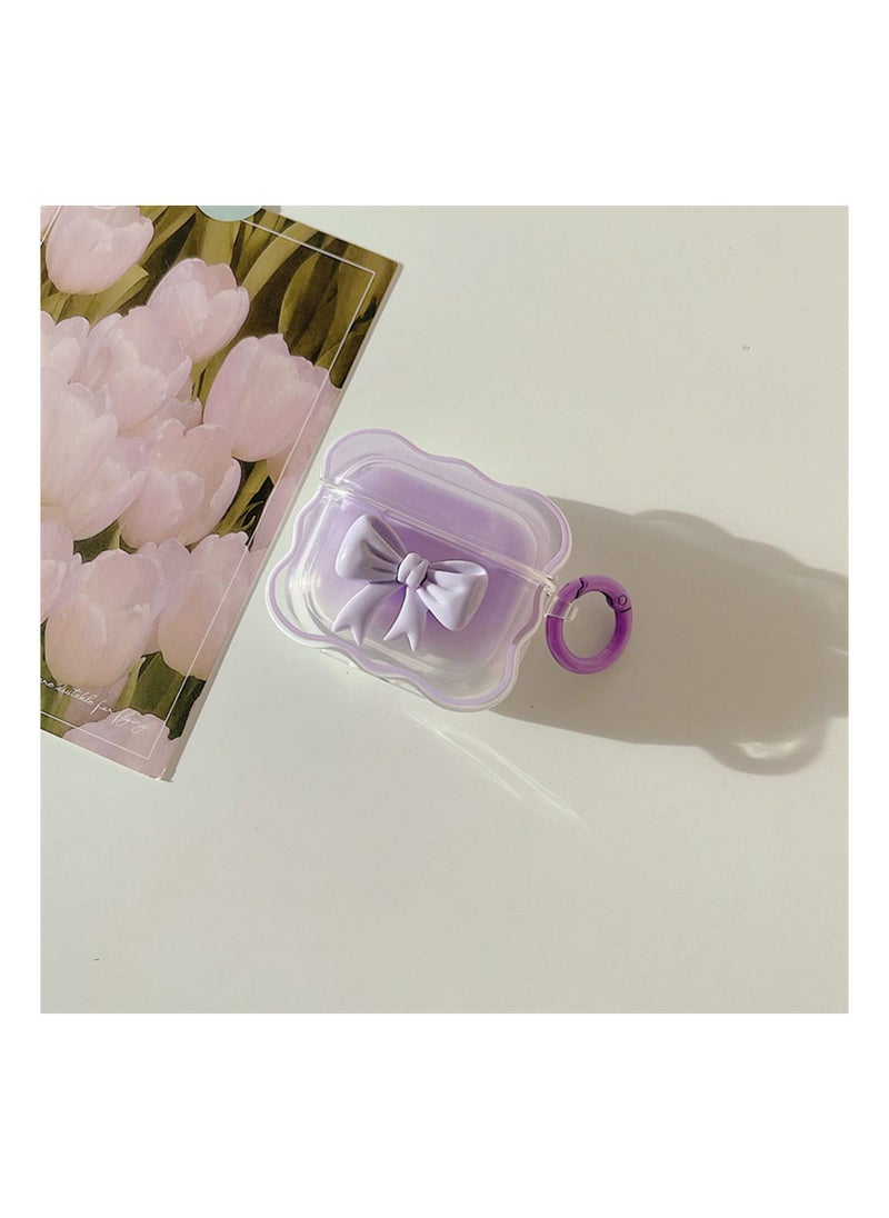 SYOSI Soft Clear TPU Case for AirPods 3 (2021), (Purple) Colorful Bow Keychain Cover Cute 3D Bow Design Cover Clear Protective Case Shockproof Case Cute Protective Cover for Girls Woman Airpods 3  - Image 5