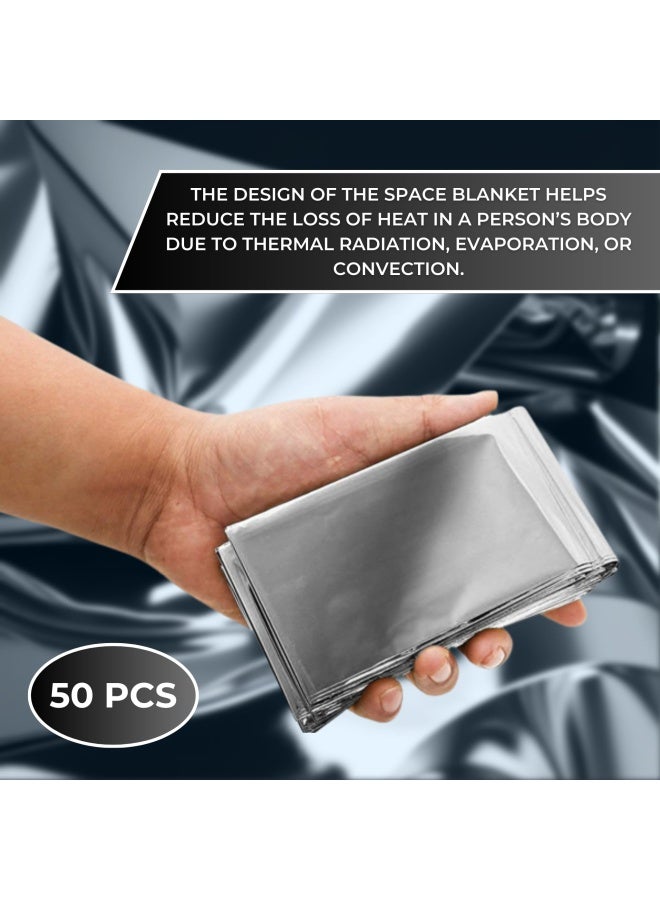 Generic Healthyline  - Thermal Foil Sauna Blanket Pack of 50 pcs - for Detox  Weight Loss Far Infrared Therapy Survival and Preparedness - Retains up to 97 of Body Heat - 64in x 84in Mylar Sheets  - Image 3