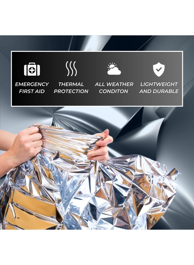 Generic Healthyline  - Thermal Foil Sauna Blanket Pack of 50 pcs - for Detox  Weight Loss Far Infrared Therapy Survival and Preparedness - Retains up to 97 of Body Heat - 64in x 84in Mylar Sheets  - Image 4