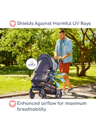 Stroller Sun Shade (Large). Universal Adjustable SPF 30+ Sunshade with See Through, Canopy Stroller Sun Shade, Stroller Sun Shade Extender, Shade Cover for Stroller, Mesh Net Cover by IntiMom - pzsku/ZF94A88EAFBEC0E7563A2Z/45/1747741777/787d97be-ab9d-4a4a-935f-6c90f77500bb