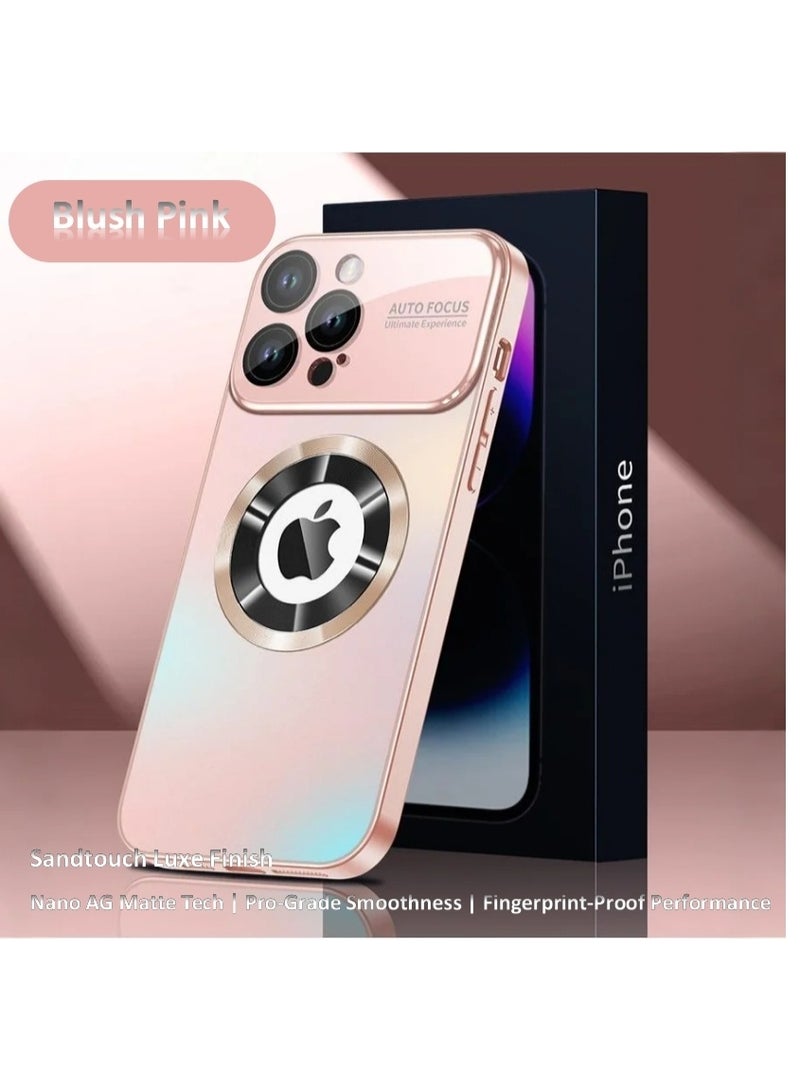 Stylish Large Window Case for iPhone 16 Pro - Compatible with MagSafe Slim Matte Finish Shockproof Phone Case with Showcase, Full Camera Lens Protection, Anti-Fingerprint Dustproof TPU Cover (Pink) - Image 2