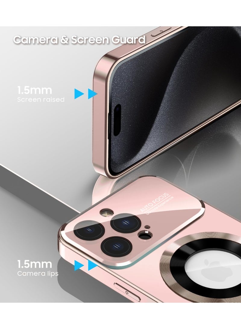 Stylish Large Window Case for iPhone 16 Pro - Compatible with MagSafe Slim Matte Finish Shockproof Phone Case with Showcase, Full Camera Lens Protection, Anti-Fingerprint Dustproof TPU Cover (Pink) - Image 4