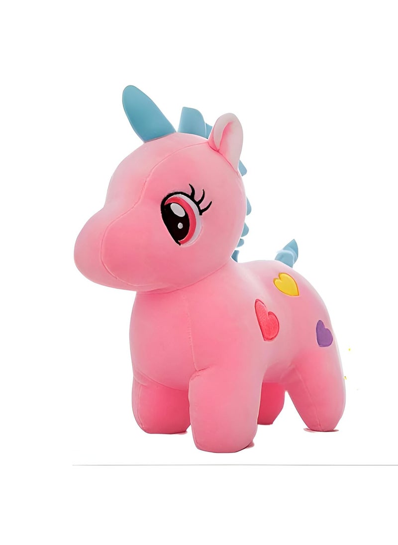 Soft Stuffed Plush Unicorn Soft Toys 25Cm Pink Color (Soft Huggable Loveble Plush Baby Unicorn Gift And Playing Toy For Boys And Girls)  - Image 1