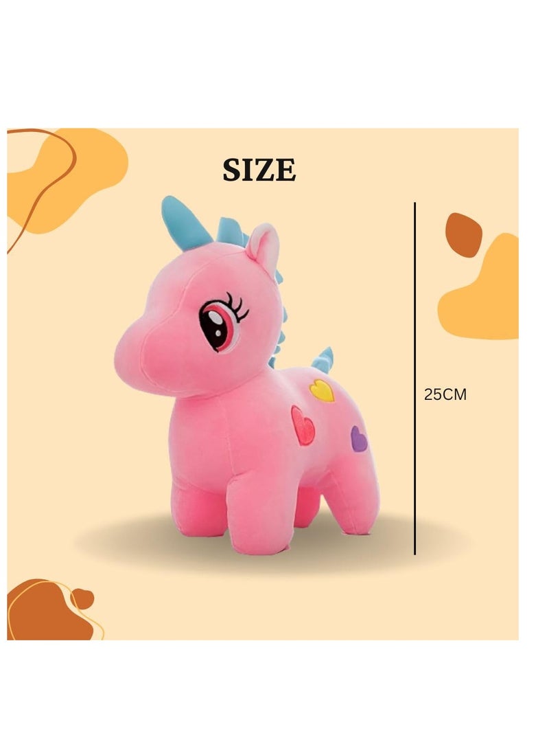 Soft Stuffed Plush Unicorn Soft Toys 25Cm Pink Color (Soft Huggable Loveble Plush Baby Unicorn Gift And Playing Toy For Boys And Girls)  - Image 2